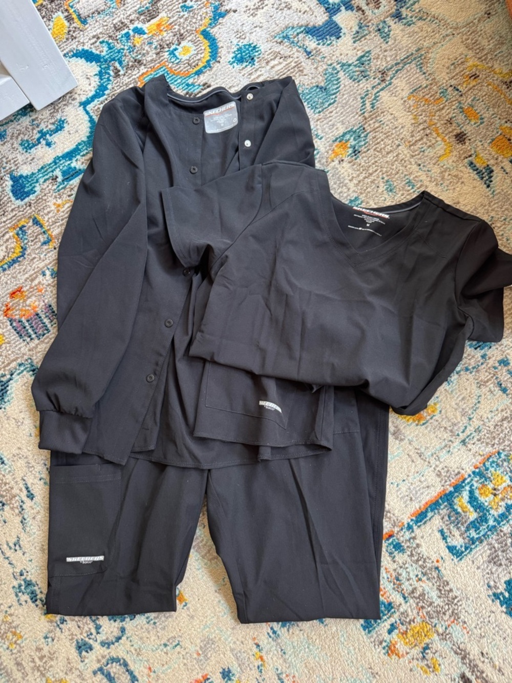 Skechers Women's Black Medical Scrub Set - Top, Jacket & Pants